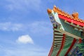 Chinese temple in the morning with cloudy skies. Royalty Free Stock Photo