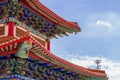 Chinese temple in the morning with cloudy skies. Royalty Free Stock Photo