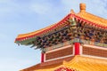 Chinese temple in the morning with cloudy skies. Royalty Free Stock Photo