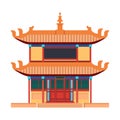 Chinese temple, palace or residence, vector icon