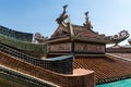 Chinese temple roof and Chinese art on top Royalty Free Stock Photo