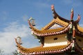 Chinese temple roof in sunlight