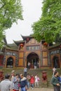 Chinese temple scenery at dujiangyan