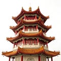 Chinese temple tower on white background Royalty Free Stock Photo
