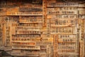 Chinese text on wood