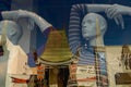 Storefronts reflection of Chinese Theatre on the Hollywood Boulevard, Los Angeles