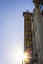 Chinese theatre sign on Hollywood Boulevard, Hollywood, Los Angeles, California, United States of America, North America Royalty Free Stock Photo