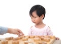 Chinese three-year-old girl seriously plays Chinese chess with her opponent