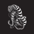 chinese tiger painting. Vector illustration decorative design