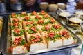 Chinese tofu food with red pepper