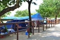 Chinese tourism camping in the beach