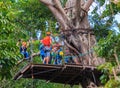 Chinese tourists have fun in the adventure park at mearim chaing