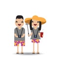 Chinese tourists Inbound tourism, vector illustration. Royalty Free Stock Photo