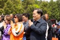 7 4 2023 Chinese tourists, school students visit a statue of Mao Zedong