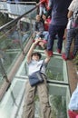 Chinese Tourists on Tianmen mountain