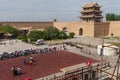 Chinese tourists watching a show at the Jiayuguan Fort, in the Gansu Province, China