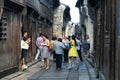 Chinese tourists within Wuzhen water town china