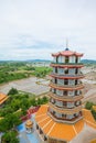 Ancient chinese tower at Wathumsua, kanchanaburi, Thailand Royalty Free Stock Photo