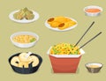 Chinese tradition food dish delicious cuisine asia dinner meal china lunch cooked vector illustration