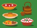 Chinese cuisine tradition food dish delicious asia dinner meal china lunch cooked vector illustration