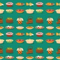 Chinese cuisine tradition food dish delicious asia dinner meal china lunch cooked seamless pattern background vector