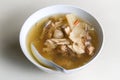 Chinese traditional american ginseng soup with chicken bones served in a bowl Royalty Free Stock Photo