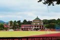 china school ,Chinese traditional architectural style of the middle school campus Royalty Free Stock Photo