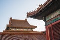 Chinese traditional architecture, Chinese roof top design in Beijing Royalty Free Stock Photo