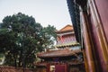 Chinese traditional architecture, Chinese roof top design in Beijing Royalty Free Stock Photo