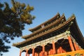 Chinese traditional architecture, Chinese roof top design in Beijing Royalty Free Stock Photo