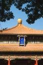 Chinese traditional architecture, Chinese roof top design in Beijing Royalty Free Stock Photo