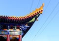 Chinese traditional building eaves closeup day view in blue sky Royalty Free Stock Photo