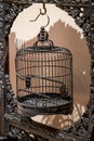 Chinese traditional carved handmade bird cage close-up Royalty Free Stock Photo