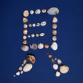 Chinese character made of shells Royalty Free Stock Photo