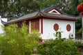 Chinese traditional classical lotus pond garden and architectural landscape Royalty Free Stock Photo