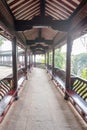 Chinese traditional corridor in the fog Royalty Free Stock Photo