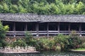 Chinese traditional corridor near the river Royalty Free Stock Photo