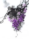 Chinese traditional distinguished gorgeous decorative hand-painted ink-Harvest grapes