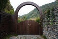 Chinese traditional door in the garden Royalty Free Stock Photo