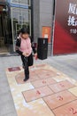 Chinese traditional folk sports games hopscotch