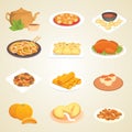 Chinese traditional food dish delicious cuisine asia dinner meal china lunch cooked vector illustration