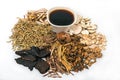 Chinese Traditional Herbal Medicine and Organic Herbs Royalty Free Stock Photo