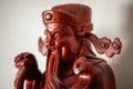 Chinese traditional mahogany carved Maitreya Buddha fairy statue