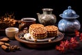 Chinese traditional mooncakes for Mid-Autumn