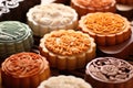 Chinese traditional mooncakes for Mid-Autumn