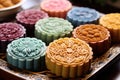 Chinese traditional mooncakes for Mid-Autumn