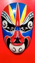 Chinese Traditional Opera Mask on red background Royalty Free Stock Photo