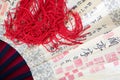 Chinese traditional paper fan and tassel Royalty Free Stock Photo