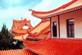 Chinese traditional roofs against the sky. Royalty Free Stock Photo