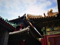 Chinese and traditional roofs, sky and art Royalty Free Stock Photo